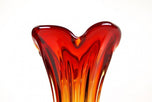 MURANO GLASS VASE, MID CENTURY, RED, ORANGE, ITALY