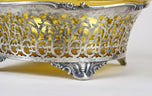 20TH CENTURY, AUSTRIA, ART NOUVEAU, SILVER BASKET, AMBERCOLORED GLASS