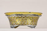 20TH CENTURY, AUSTRIA, ART NOUVEAU, SILVER BASKET, AMBERCOLORED GLASS