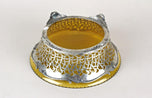 20TH CENTURY, AUSTRIA, ART NOUVEAU, SILVER BASKET, AMBERCOLORED GLASS