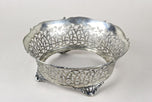 20TH CENTURY, AUSTRIA, ART NOUVEAU, SILVER BASKET, AMBERCOLORED GLASS