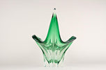 MID CENTURY MODERN, ITALY, MURANO GLASS BOWL, GREEN, CLEAR TONES, 1960