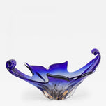 BLUE MURANO GLASS BOWL, MID-CENTURY, ITALY, 1960/70