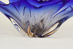 BLUE MURANO GLASS BOWL, MID-CENTURY, ITALY, 1960/70