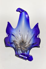 BLUE MURANO GLASS BOWL, MID-CENTURY, ITALY, 1960/70