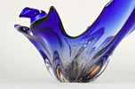 BLUE MURANO GLASS BOWL, MID-CENTURY, ITALY, 1960/70