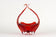 RED, AMBER, COLORED, MURANO GLASS, BASKET, BOWL, HANDLES, ITALY, 1960