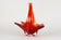 RED, AMBER, COLORED, MURANO GLASS, BASKET, BOWL, HANDLES, ITALY, 1960