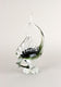 MURANO GLASS FISH SCULPTURE, OLIVE GREEN, CLEAR GLASS, ITALY, CIRCA 1970