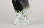MURANO GLASS FISH SCULPTURE, OLIVE GREEN, CLEAR GLASS, ITALY, CIRCA 1970