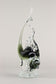 MURANO GLASS FISH SCULPTURE, OLIVE GREEN, CLEAR GLASS, ITALY, CIRCA 1970