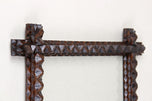 TRAMP ART, RUSTIC, PHOTO, PICTURE FRAME, HAND CARVED, AUSTRIA CIRCA 1880