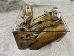TEAK ROOT COFFEE TABLE, LAQUERED, INDONESIA, 2022