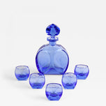 20TH CENTURY, ART DECO, DECANTER SET, LIQUOR SET, WITH 5 SHOT GLASSES, CZ, 1920