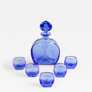 20TH CENTURY, ART DECO, DECANTER SET, LIQUOR SET, WITH 5 SHOT GLASSES, CZ, 1920