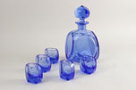 20TH CENTURY, ART DECO, DECANTER SET, LIQUOR SET, WITH 5 SHOT GLASSES, CZ, 1920
