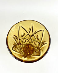 20TH CENTURY, AUSTRIA, ART DECO, GLASS VASE, AMBER COLORED