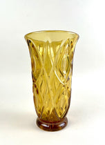 20TH CENTURY, AUSTRIA, ART DECO, GLASS VASE, AMBER COLORED