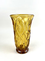 20TH CENTURY, AUSTRIA, ART DECO, GLASS VASE, AMBER COLORED