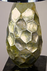 CONTEMPORARY, GOLDEN, CERAMIC TABLE LAMP