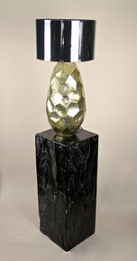 CONTEMPORARY, GOLDEN, CERAMIC TABLE LAMP