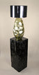 CONTEMPORARY, GOLDEN, CERAMIC TABLE LAMP