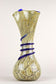 MID CENTURY MODERN, MURANO GLASS, VASE, BLUE GLASS THREAD, ITALY, 1970S