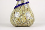 MID CENTURY MODERN, MURANO GLASS, VASE, BLUE GLASS THREAD, ITALY, 1970S