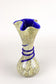 MID CENTURY MODERN, MURANO GLASS, VASE, BLUE GLASS THREAD, ITALY, 1970S
