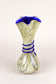 MID CENTURY MODERN, MURANO GLASS, VASE, BLUE GLASS THREAD, ITALY, 1970S