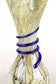 MID CENTURY MODERN, MURANO GLASS, VASE, BLUE GLASS THREAD, ITALY, 1970S