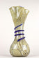 MID CENTURY MODERN, MURANO GLASS, VASE, BLUE GLASS THREAD, ITALY, 1970S