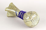 MID CENTURY MODERN, MURANO GLASS, VASE, BLUE GLASS THREAD, ITALY, 1970S