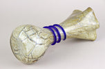 MID CENTURY MODERN, MURANO GLASS, VASE, BLUE GLASS THREAD, ITALY, 1970S
