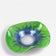GREEN, BLUE, MURANO GLASS BOWL, HANDPAINTED, ITALY, CIRCA 1970