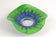 GREEN, BLUE, MURANO GLASS BOWL, HANDPAINTED, ITALY, CIRCA 1970