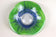 GREEN, BLUE, MURANO GLASS BOWL, HANDPAINTED, ITALY, CIRCA 1970
