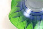 GREEN, BLUE, MURANO GLASS BOWL, HANDPAINTED, ITALY, CIRCA 1970