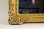 19TH CENTURY, AUSTRIA, GILT BIEDERMEIER WALL MIRROR, HANDCARVED, CIRCA 1850