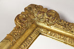 19TH CENTURY, AUSTRIA, GILT BIEDERMEIER WALL MIRROR, HANDCARVED, CIRCA 1850