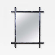 19TH CENTURY, AUSTRIA, BLACK FOREST WALL MIRROR, BASSWOOD, CIRCA 1880