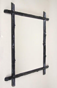 19TH CENTURY, AUSTRIA, BLACK FOREST WALL MIRROR, BASSWOOD, CIRCA 1880