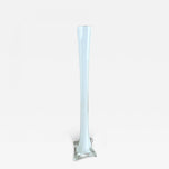 20TH CENTURY, ITALY, MURANO GLASS, LONG NECK VASE, WHITE CLEAR