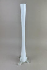 20TH CENTURY, ITALY, MURANO GLASS, LONG NECK VASE, WHITE CLEAR