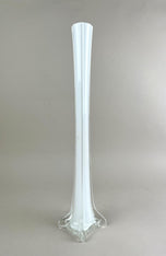 20TH CENTURY, ITALY, MURANO GLASS, LONG NECK VASE, WHITE CLEAR