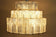 MID CENTURY, MODERN, THREE-TIER, GLASS, CHANDELIER