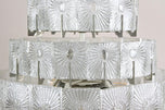 MID CENTURY, MODERN, THREE-TIER, GLASS, CHANDELIER