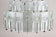 MID CENTURY, MODERN, THREE-TIER, GLASS, CHANDELIER