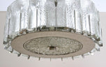 MID CENTURY, MODERN, THREE-TIER, GLASS, CHANDELIER