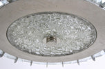 MID CENTURY, MODERN, THREE-TIER, GLASS, CHANDELIER